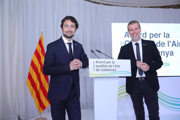 El presidente del Puerto de Barcelona, Dami Calvet, y el del Port de Tarragona, Josep Maria Cruset.