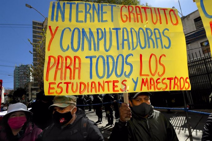 Una manifestación en La Paz a favor de la educación