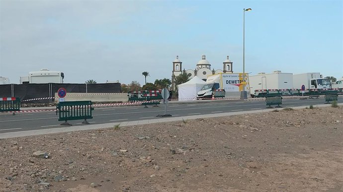Zona de rodaje de la nueva película de Jennifer López en San Bartolomé de Tirajana