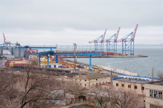 Imagen del puerto de Odesa, Ucrania