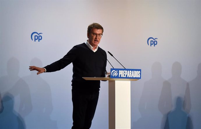 El candidato a la Presidencia del Partido Popular, Alberto Núñez Feijóo, ha participado en un acto del partido a 19 de marzo de 2022 en Torremolinos (Málaga).