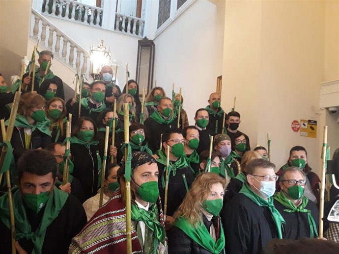 Ximo Puig al lado de la alcaldesa de Castellón, Amparo Marco, y del presidente de la Diputación, José Martí