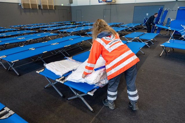 Instalación para acomodar refugiados ucranianos en Alemania 