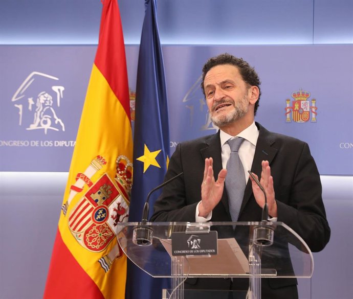 El vicesecretario general y portavoz de Ciudadanos, Edmundo Bal, ofrece una rueda de prensa antes de participar en la Junta de Portavoces en el Congreso de los Diputados, a 15 de marzo de 2022, en Madrid (España).