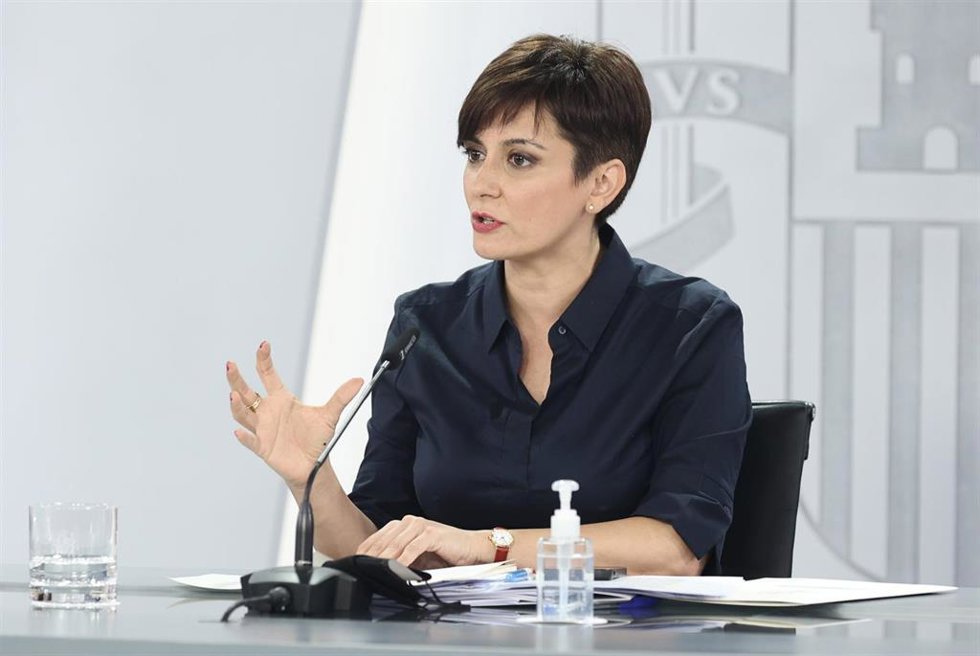 La ministra Portavoz, Isabel Rodríguez, comparece tras la reunión del Consejo de Ministros en Moncloa, a 15 de marzo de 2022, en Madrid (España).