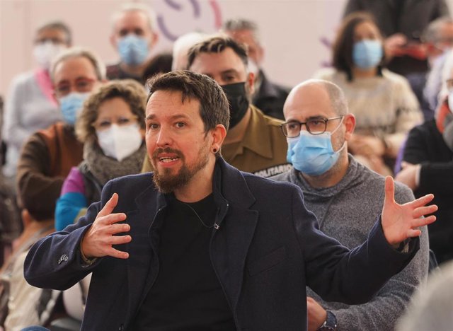 Archivo - El ex vicepresidente del Gobierno, Pablo Iglesias, interviene en un coloquio junto a los candidatos de Unidas Podemos por Valladolid, en la Cúpula del Mileno de Valladolid, a 22 de enero de 2022, en Valladolid, Castilla y León (España).