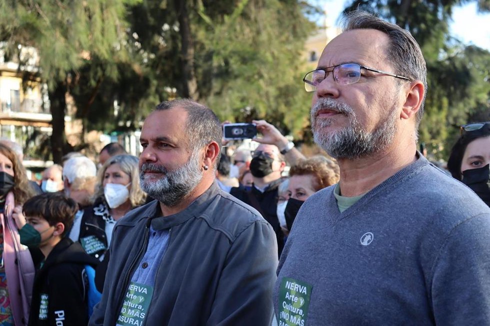 El responsable de Política Institucional de IU Andalucía, Rafael Sánchez Rufo, -primero por la izquierda de la imagen-, en una imagen de archivo.