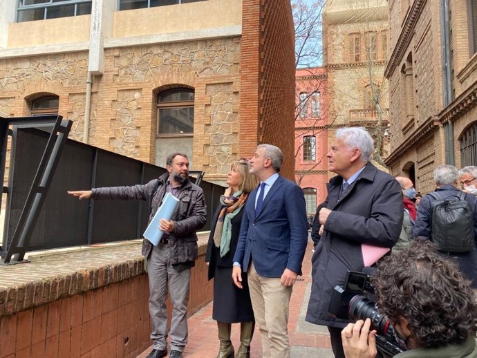 El comisionado Eloi Juvill, la presidenta de la Diputación Núria Marín, y los vicepresidentes primero y tercero Jaume Collboni y Ferran Mascarell