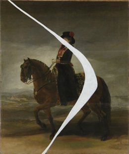 Julian Schnabels After Queen Maria Luisa on Horseback by Francisco de Goya - With a White Mark (2021) Art Factums exact facsimile of Queen Maria Luisa on Horseback by Francisco de Goya, with a white mark