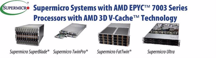 Supermicro Systems with AMD EPYC 7003 Series Processors with AMD 3D V-Cache Technology (PRNewsfoto/Super Micro Computer, Inc.)