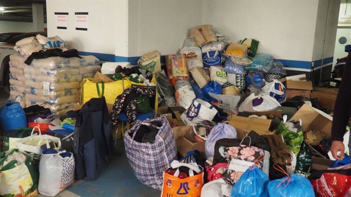 Imagen de archivo de material de ayuda humanitaria para Ucrania