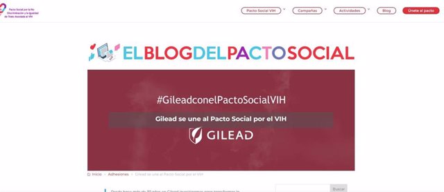 Archivo - Gilead Se Une Al 'Pacto Social Por La No Discriminación Y La Igualdad De Trato Asociada Al VIH'