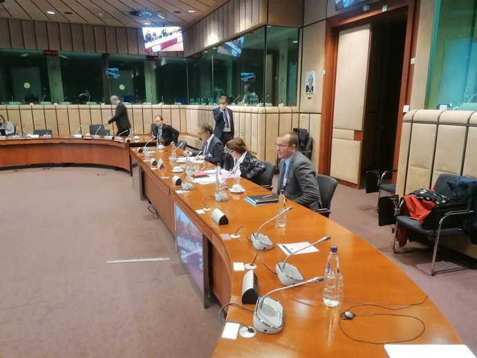 El presidente de las Cooperativas Agroalimentarias de la UE (Cogeca), Ramón Armengol, en una reunión en Bruselas