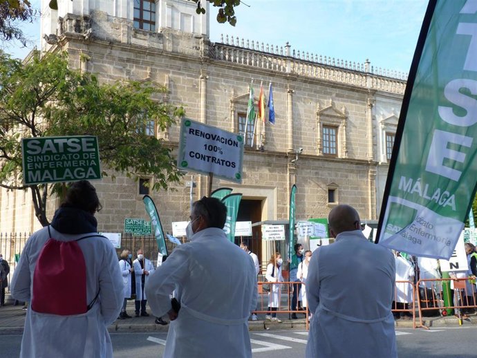 Protesta de Satse en el Parlamento de Andalucía el 24 de noviembre de 2021