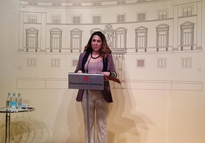 La portavoz del Govern, Patrícia Plaja, tras la reunión de Aragons con todos los grupos políticos menos Vox sobre Ucrania