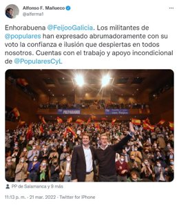 Tuit de Fernández Mañueco.