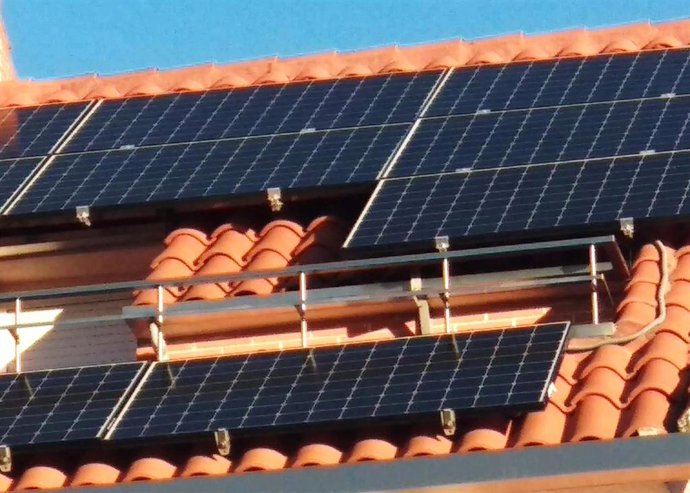 Placas solares en una vivienda