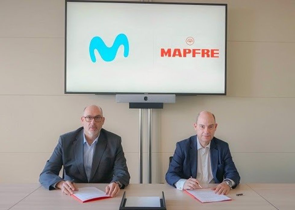 El presidente de Telefónica, Emilio Gayo, y el consejero delegado de Mapfre Iberia, José Manuel Inchausti