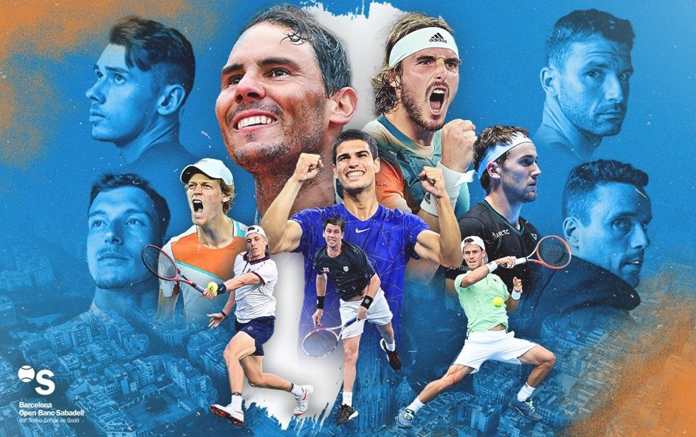Cartel lista jugadores del torneo Barcelona Open Banc Sabadell Trofeo Conde de Godó 2022
