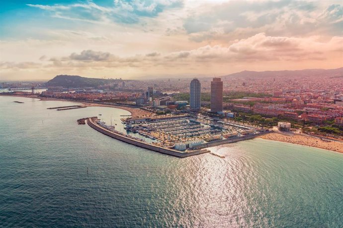 Una imagen aérea del Port Olímpic de Barcelona