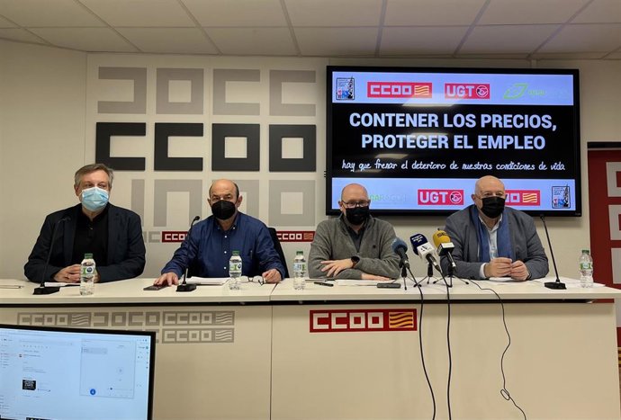 La rueda de prensa ha tenido luegar en la sede de CCOO Aragón.