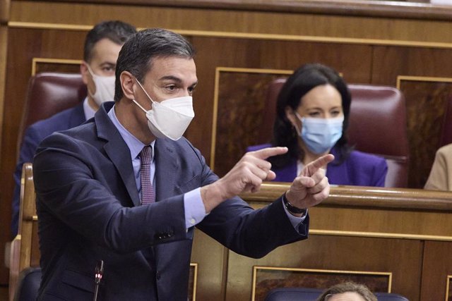 El presidente del Gobierno, Pedro Sánchez, interviene en una sesión plenaria.