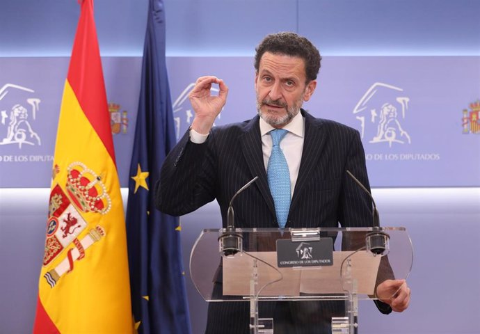 El vicesecretario general de Cs y portavoz del Comité Ejecutivo, Edmundo Bal, interviene en una rueda de prensa previa a una reunión de la Junta de Portavoces, en el Congreso de los Diputados, a 22 de marzo de 2022, en Madrid (España).