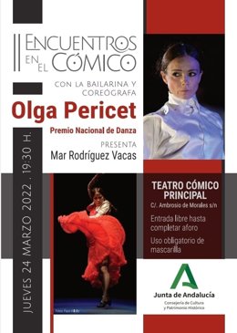 Cartel el ciclo Encuentros en el Teatro Cómico con la bailarina Olga Pericet.