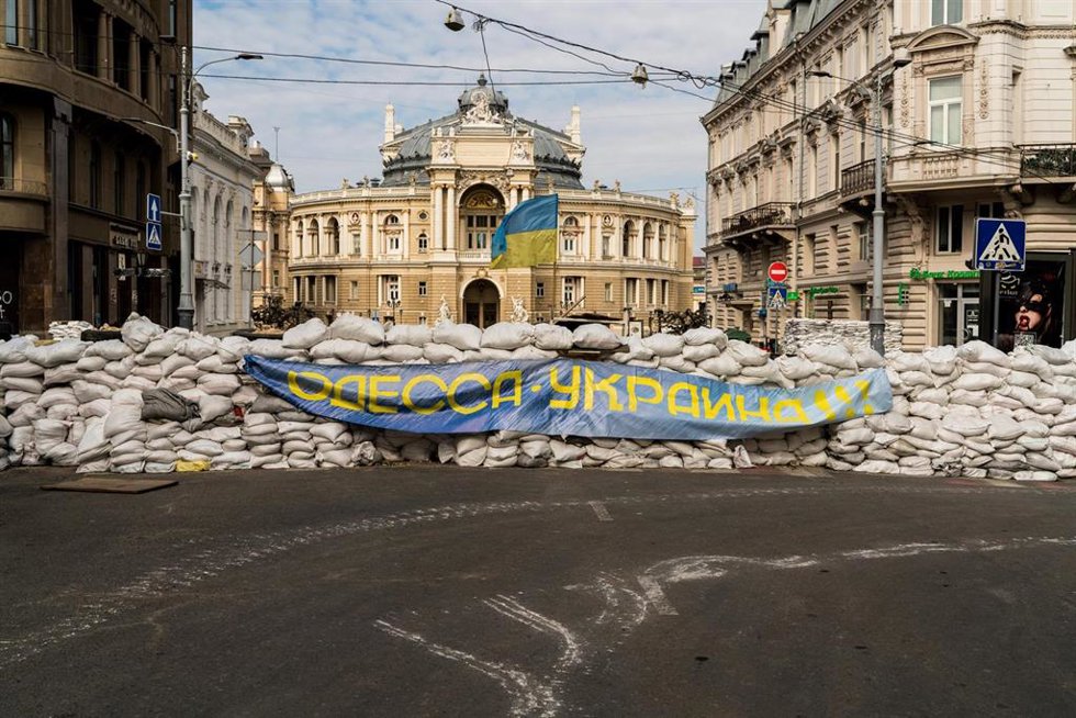Una barricada en la ciudad de Odesa