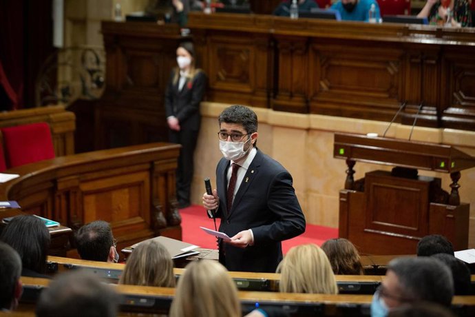 El vicepresidente y conseller de Políticas Digitales y Territorio de la Generalitat, Jordi Puigneró, en el Parlament a 23 de marzo de 2022