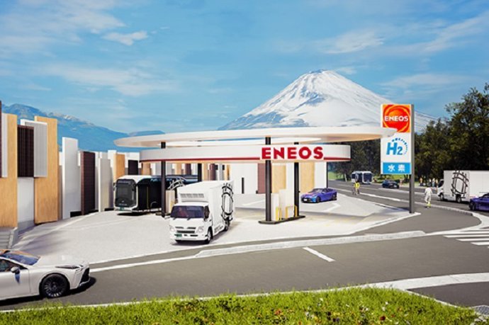 Prototipo de estación de recarga de Eneos en Woven City