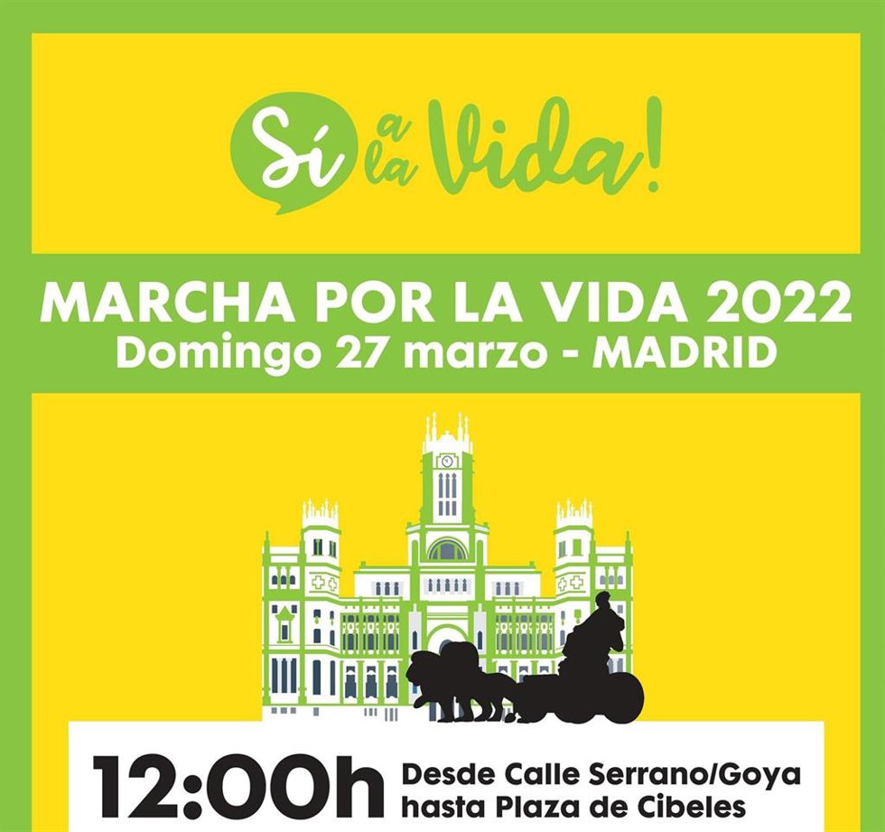 Cartel de la marcha Sí a la Vida 2022