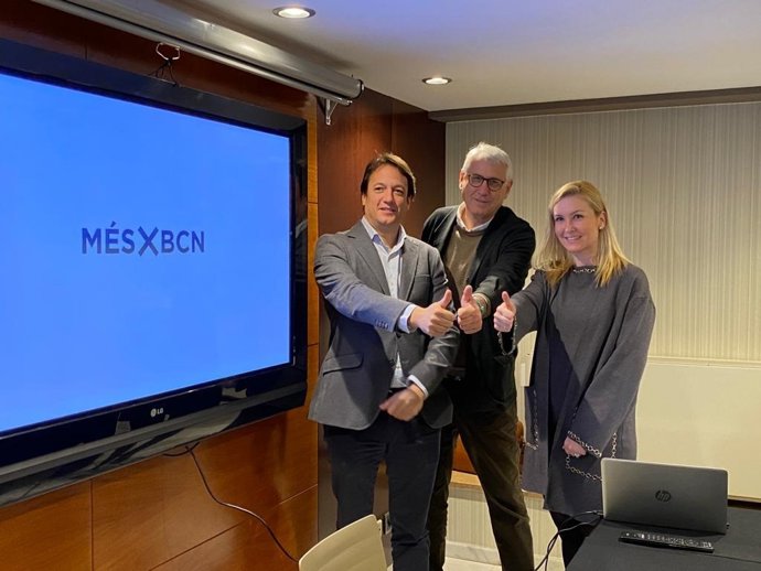 Lluís Tusell, Pedro Miret y Ana Bartolomé, impulsores de la candidatura MésXBcn