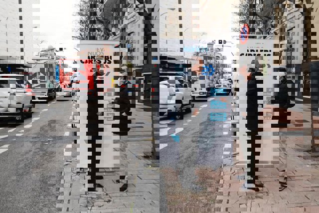 El delegado de Medio Ambiente y Movilidad del Ayuntamiento de Madrid, presenta los nuevos kilómetros de carril bus en Madrid