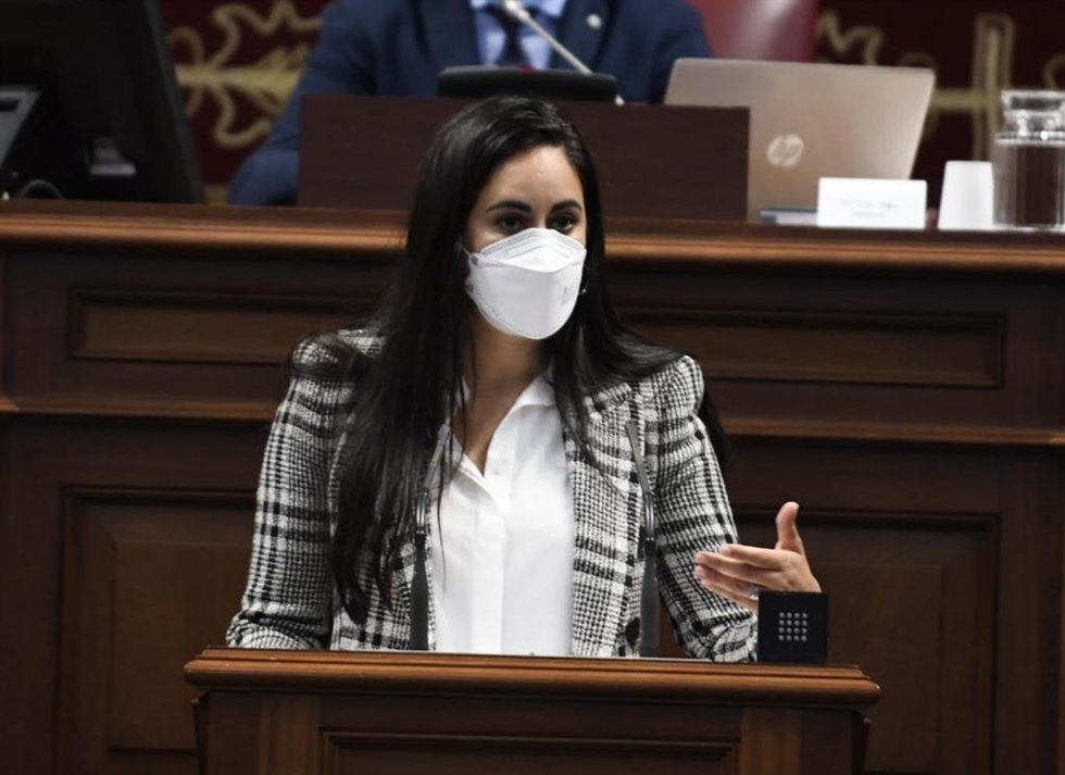 Archivo - Vidina Espino, portavoz del Grupo MIxto en el Parlamento de Canarias