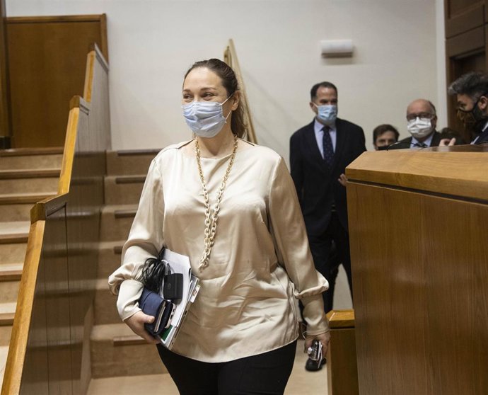 La parlamentaria del PP+Cs Muriel Larrea en la Cámara vasca