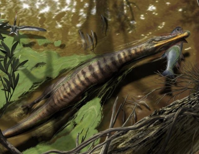 Espinosaurio cazando