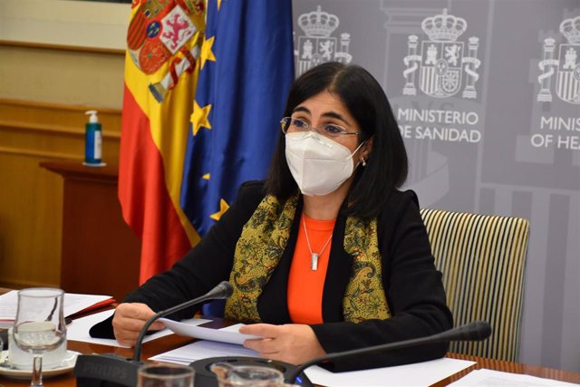 La ministra de Sanidad, Carolina Darias, asiste al Consejo Interterritorial del Sistema Nacional de Salud (CISNS) de este miércoles, en Madrid (España), a 23 de marzo de 2022.