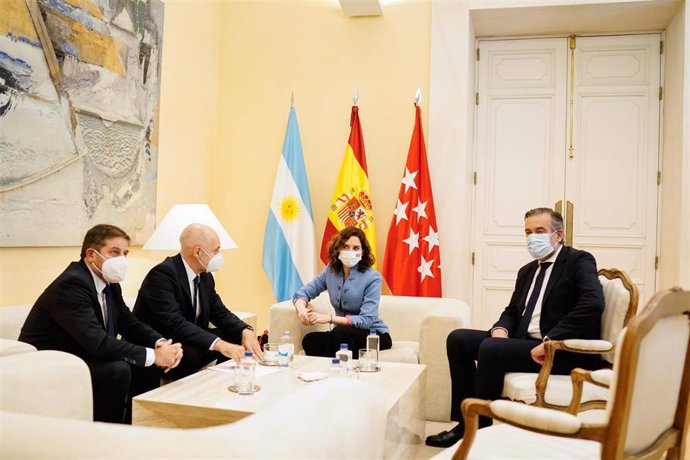 La presidenta de la Comunidad de Madrid, Isabel Díaz Ayuso, se reúne con el jefe de Gobierno de la ciudad de Buenos Aires, Horacio Rodríguez Larreta,