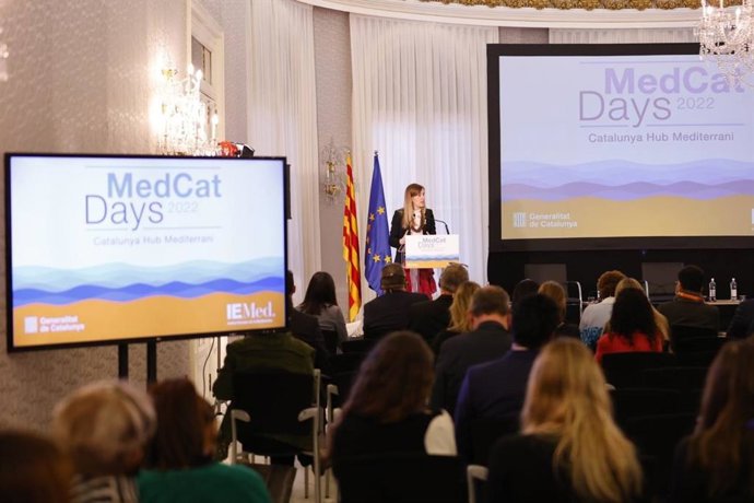 La consellera Victria Alsina en los MedCat Days, en el Palau de Pedralbes.