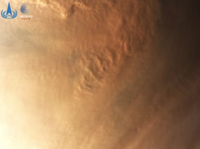 Imagen de tormenta de polvo en Marte captado por el orbitador chino Tianwen 1