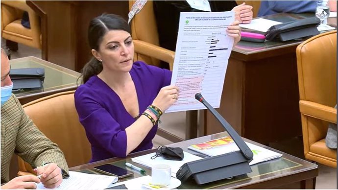 La diputada de Vox Macarena Olona en la Comisión Mixta de Seguridad Nacional