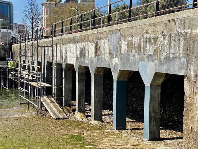 Trabajos de rehabilitación del Muelle de Maura