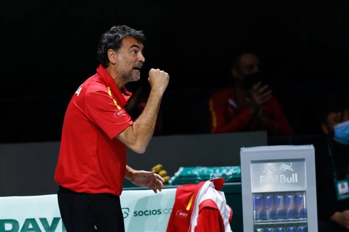 Archivo - Sergi Bruguera, capitán del equipo español, en las Finales de la Copa Davis 2022