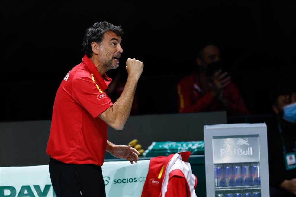 Archivo - Sergi Bruguera, capitán del equipo español, en las Finales de la Copa Davis 2022
