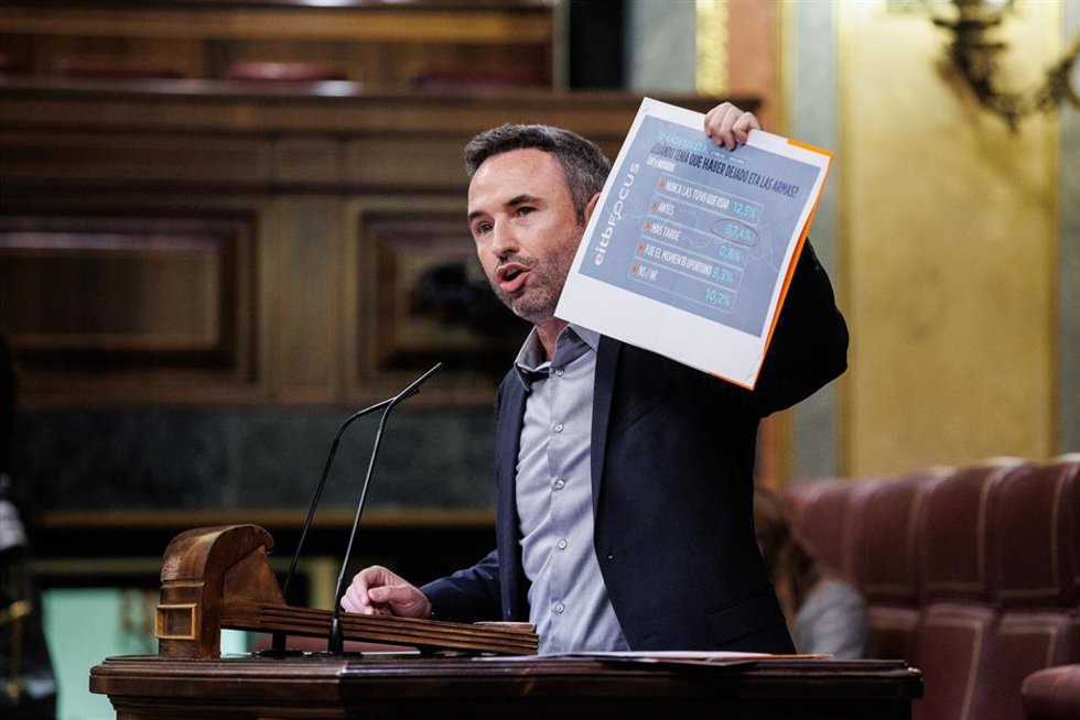 Archivo - El diputado de Ciudadanos, Guillermo Díaz, en un debate parlamentario