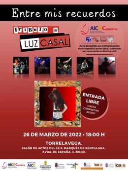 Cartel del concierto "accesible" para personas con problemas auditivos e implante coclear que se celebrará el 26 de marzo en Torrelavega