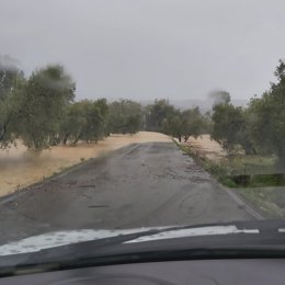 Carretera de El Burgo a Casarabonela afectada por las últimas lluvias