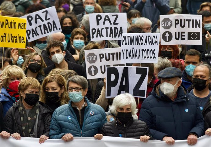 Manifestación en contra de la guerra de Ucrania