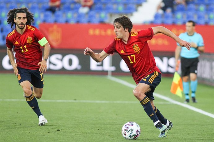 Archivo - Bryan Gil of Spain U21 in action during the international friendly match played between Spain U21 and Lithuania at Municipal de Butarque stadium on Jun 07, 2021 in Leganes, Madrid, Spain.
